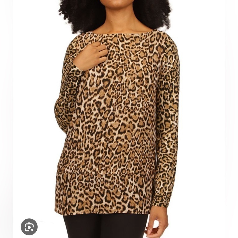 MICHAEL MICHAEL KORS Women's Wildcat-Print Boat-Neck Tunic